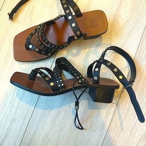 Zara leather heel sandals